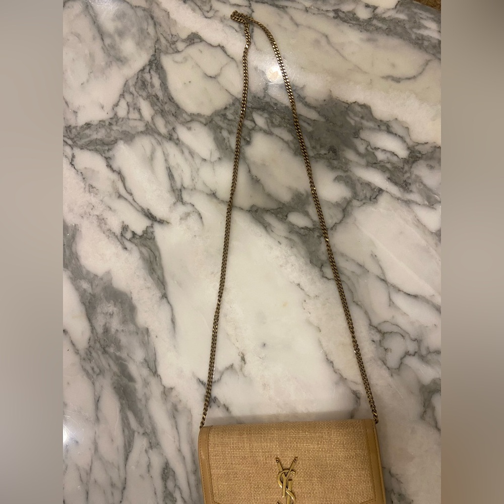 Saint Laurent UPTOWN CHAIN WALLET IN MICRO RAFFIA - Picture 5 of 5